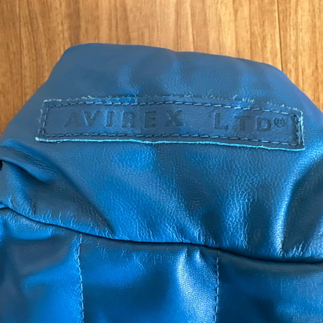 AVIREX blue leather jacket size #QYHSIX