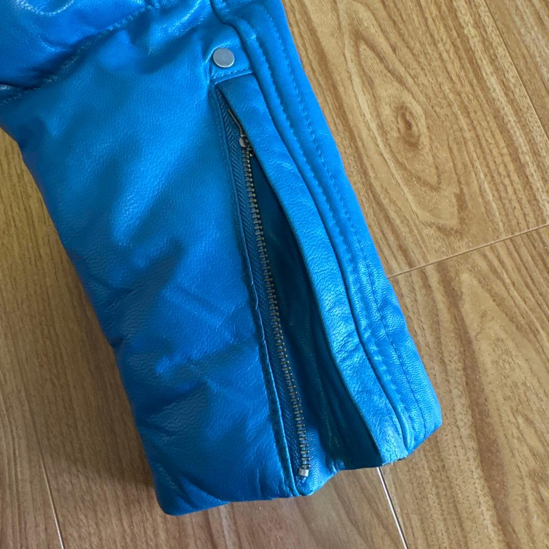 AVIREX blue leather jacket size #QYHSIX