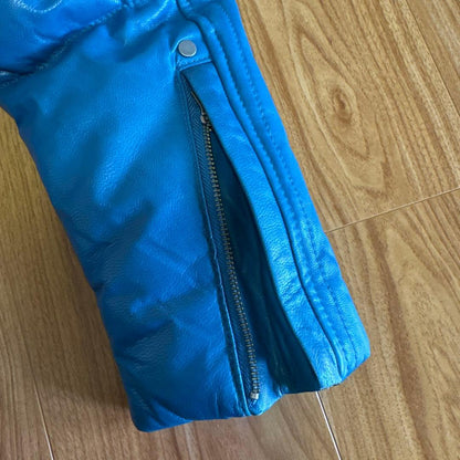 AVIREX blue leather jacket size #QYHSIX