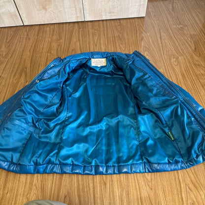 AVIREX blue leather jacket size #QYHSIX