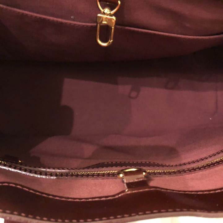 LOUIS VUITTON Vernis Wilshire MM Rouge Fauviste Red Tote Bag #QY572V