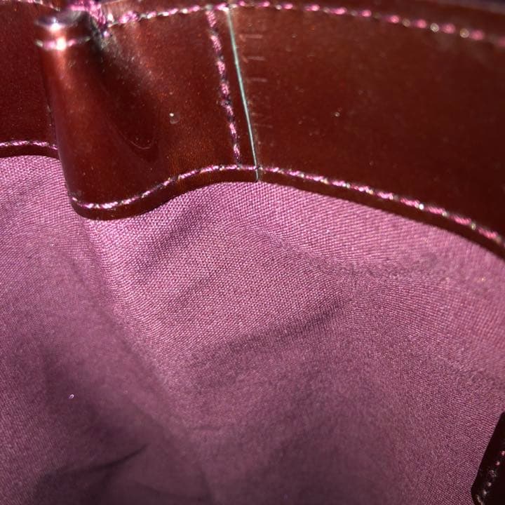 LOUIS VUITTON Vernis Wilshire MM Rouge Fauviste Red Tote Bag #QY572V