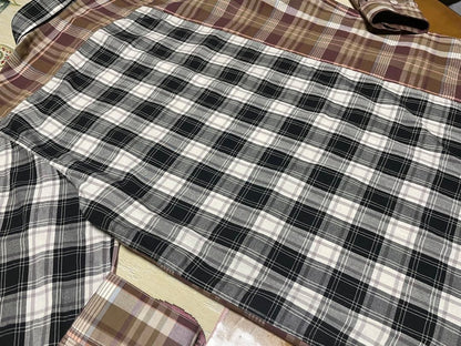 LOEWE Check Long Sleeve Shirt with Anagram Logo Patch and Hanger #QY3FS9