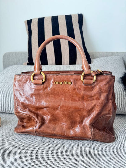 Miu Miu brown leather handbag #QYBT79