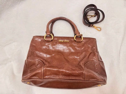 Miu Miu brown leather handbag #QYBT79