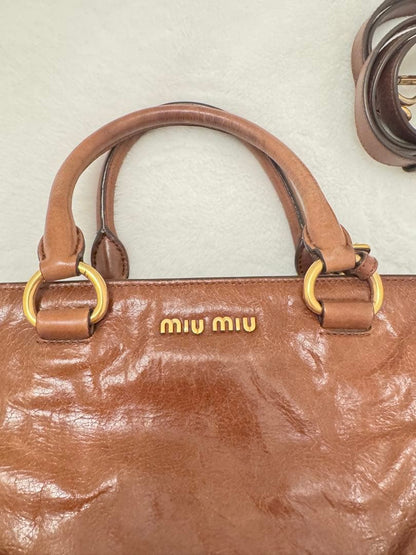 Miu Miu brown leather handbag #QYBT79