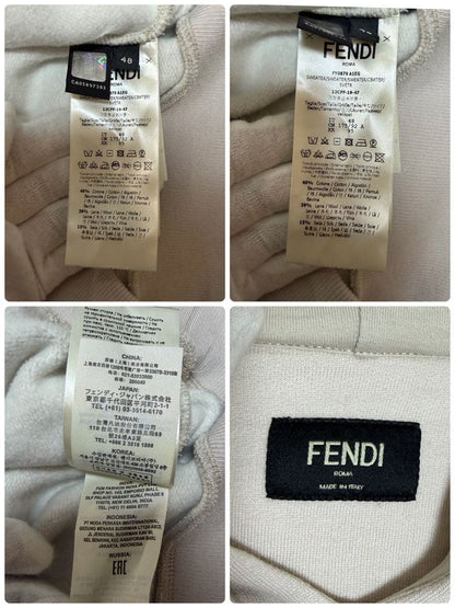 FENDI FF Line Hoodie Beige Size 48 #QYIFMP