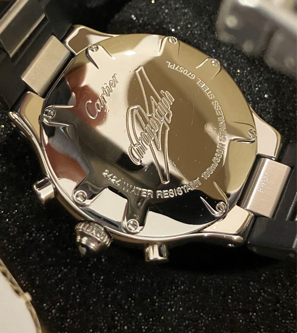 Cartier Chronoscaph Watch Stainless Steel 2424 Quartz Men's #PG8TW5