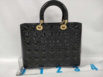 Christian Dior Quilted Patent Handbag Black Patent Leather #QYE7PY