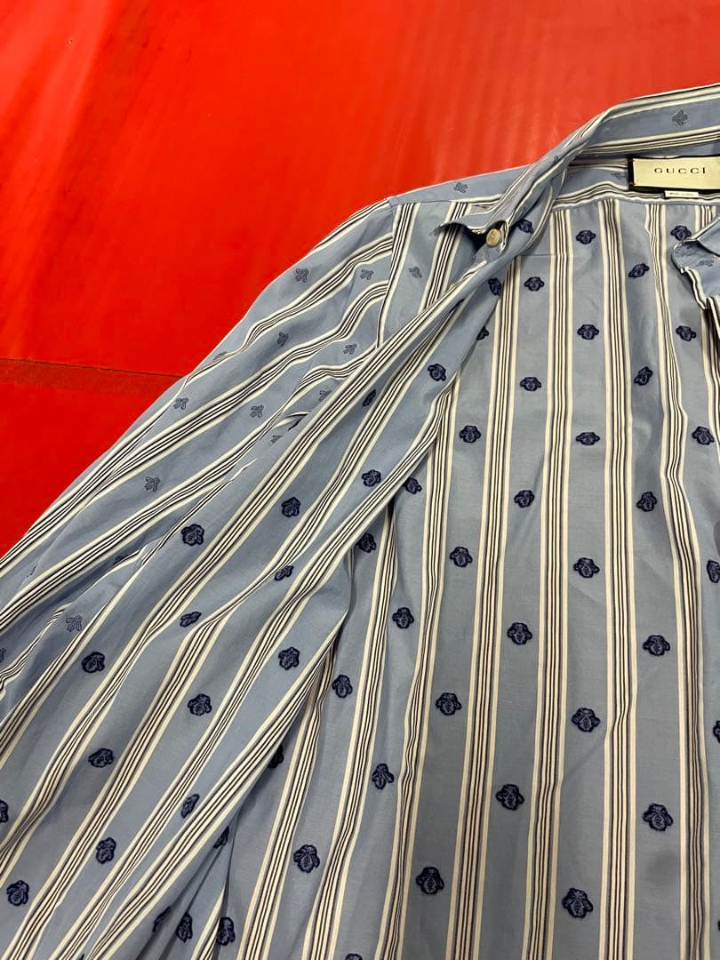 GUCCI Striped Floral Print Long Sleeve Shirt #PG2CYJ