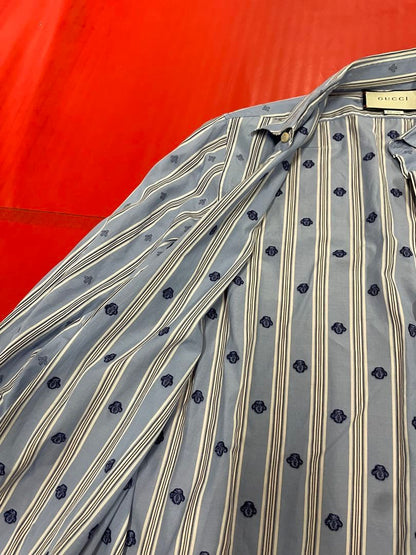 GUCCI Striped Floral Print Long Sleeve Shirt #PG2CYJ