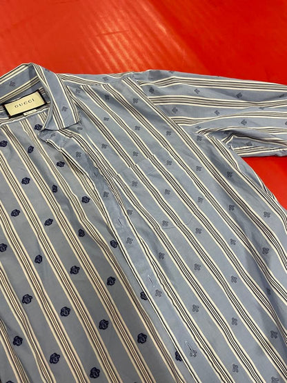 GUCCI Striped Floral Print Long Sleeve Shirt #PG2CYJ