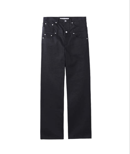 John Lawrence Sullivan black straight denim pants #QY8T2O