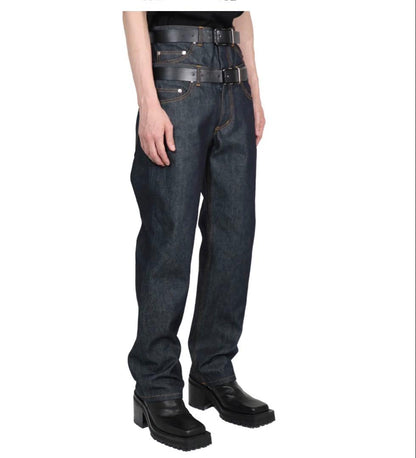 John Lawrence Sullivan black straight denim pants #QY8T2O