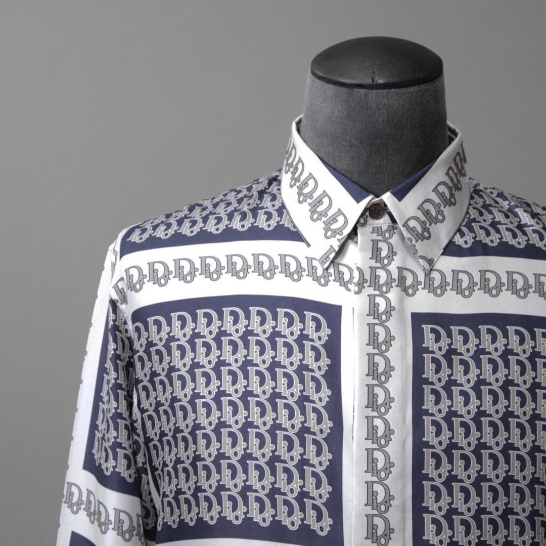 DIOR 21SS Oblique Print Silk Shirt Long Sleeve Shirt #QY4PYK