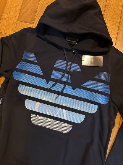 Tagged Emporio Armani hoodie in navy #QYA2RI