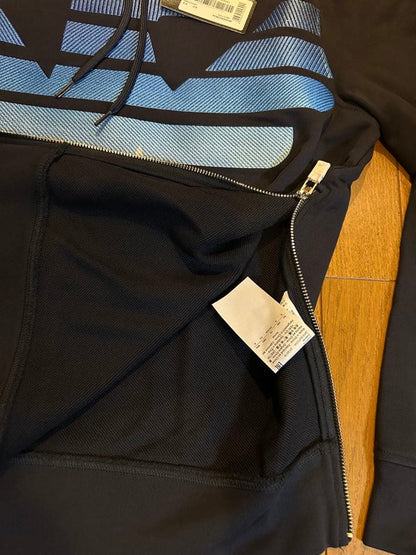 Tagged Emporio Armani hoodie in navy #QYA2RI