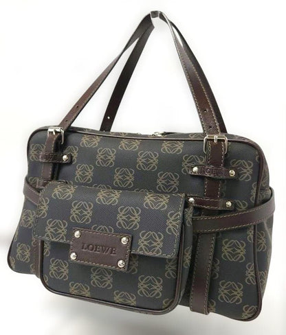 LOEWE Repeat Anagram PVC Leather Handbag with Detachable Pouch #QY6WB1