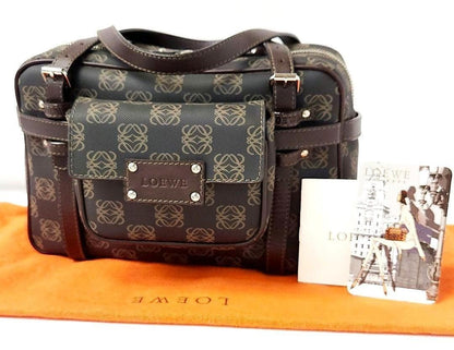 LOEWE Repeat Anagram PVC Leather Handbag with Detachable Pouch #QY6WB1