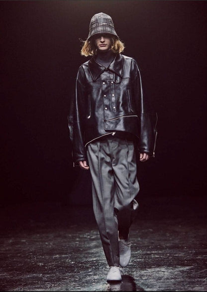 DOUBLE-END VINTAGE LEATHER RIDERS JACKET #QYKL7N