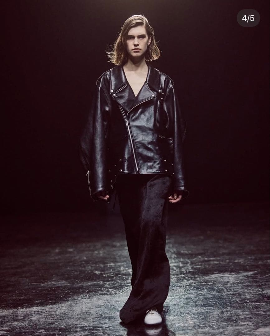 DOUBLE-END VINTAGE LEATHER RIDERS JACKET #QYKL7N