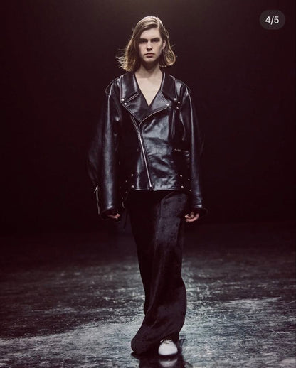 DOUBLE-END VINTAGE LEATHER RIDERS JACKET #QYKL7N