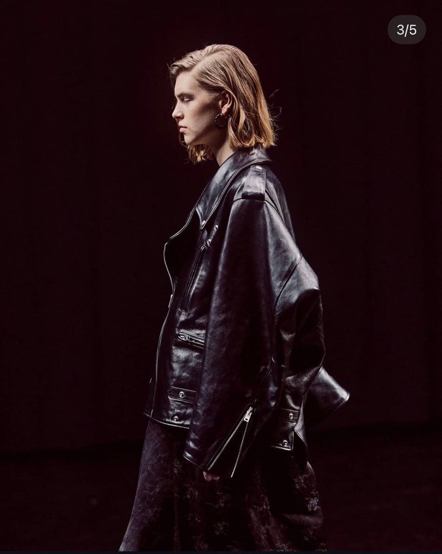 DOUBLE-END VINTAGE LEATHER RIDERS JACKET #QYKL7N