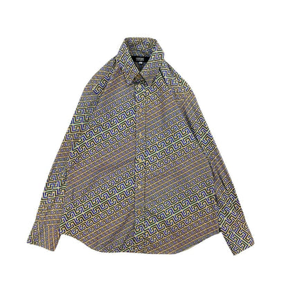Premium Italian-made VERSACE long-sleeved shirt in a Greca and psychedel #PG3N89