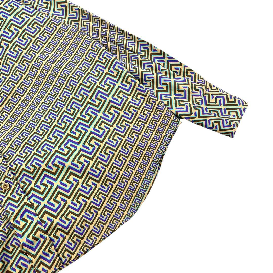 Premium Italian-made VERSACE long-sleeved shirt in a Greca and psychedel #PG3N89