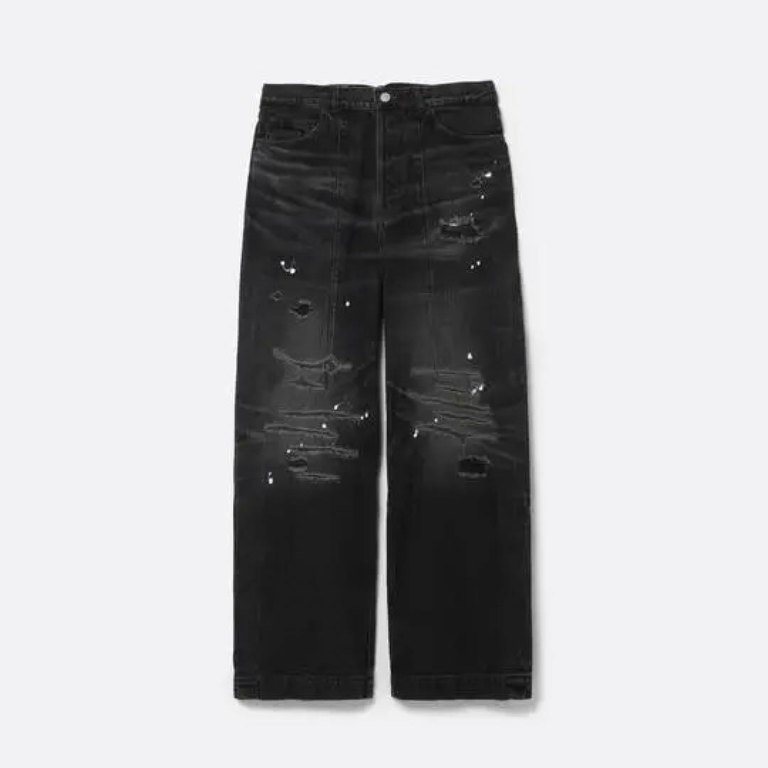 Size 3 Sublations Black Denim Baggy Pants #PCHM0L