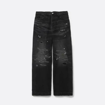 Size 3 Sublations Black Denim Baggy Pants #PCHM0L