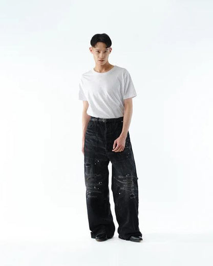 Size 3 Sublations Black Denim Baggy Pants #PCHM0L