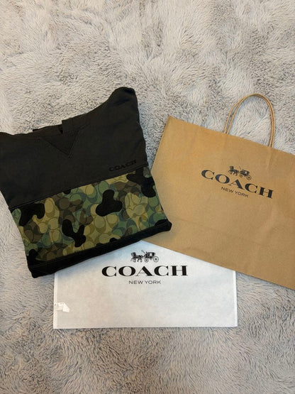 COACH hoodie, black, size L, with accessories #QYH5HS