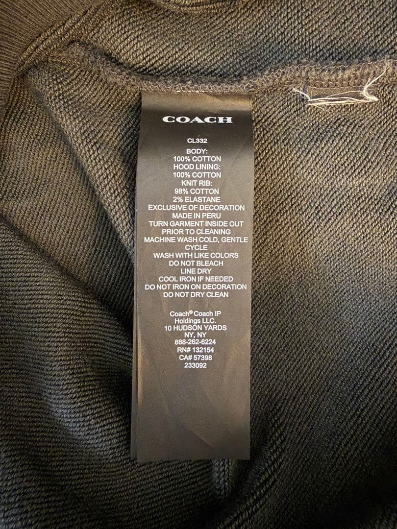 COACH hoodie, black, size L, with accessories #QYH5HS