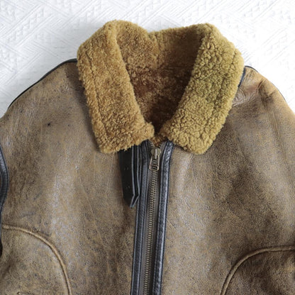 B-3 Jacket Real Leather Mouton Jacket Flight Jacket #QYCFZL