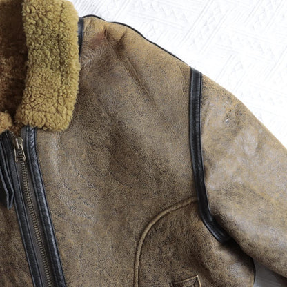 B-3 Jacket Real Leather Mouton Jacket Flight Jacket #QYCFZL