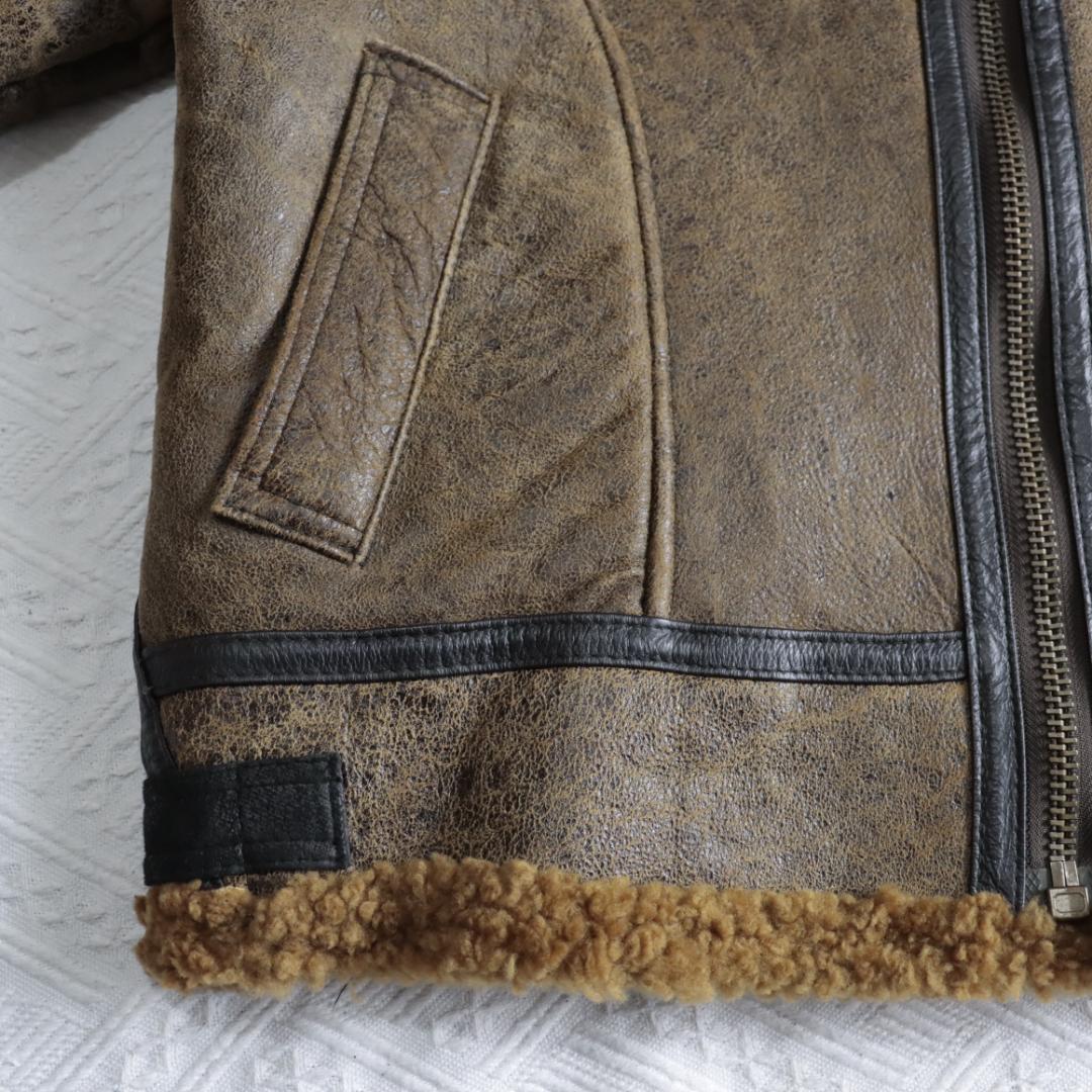 B-3 Jacket Real Leather Mouton Jacket Flight Jacket #QYCFZL