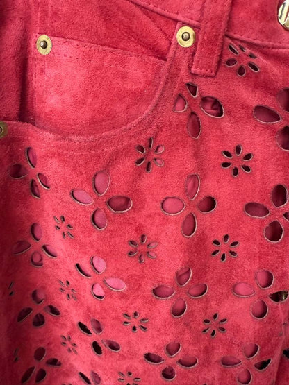 MASU FLOWER-CUT LEATHER PANTS Size 44 #QY00W1