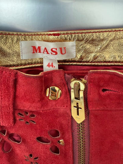 MASU FLOWER-CUT LEATHER PANTS Size 44 #QY00W1