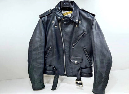 B140 Schott Double Rider Jacket Size 40 PERFECTO #QYCGCN