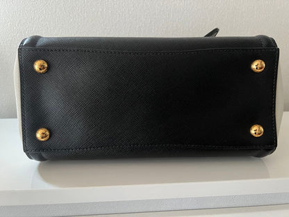 PRADA Saffiano 2-Way Bag Black Leather W24cm #QYL0WX