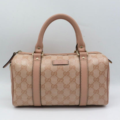 Gucci GG Canvas Leather Handbag Pink #QY4REH