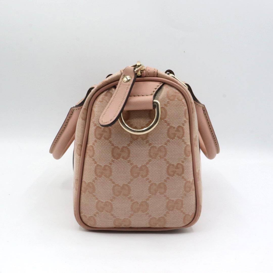 Gucci GG Canvas Leather Handbag Pink #QY4REH