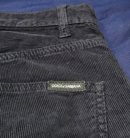 Dolce & Gabbana Corduroy Cargo Pants, Black, Size 48 #QYE5F9