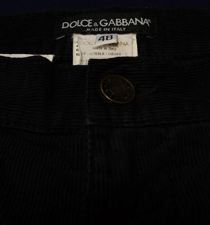Dolce & Gabbana Corduroy Cargo Pants, Black, Size 48 #QYE5F9
