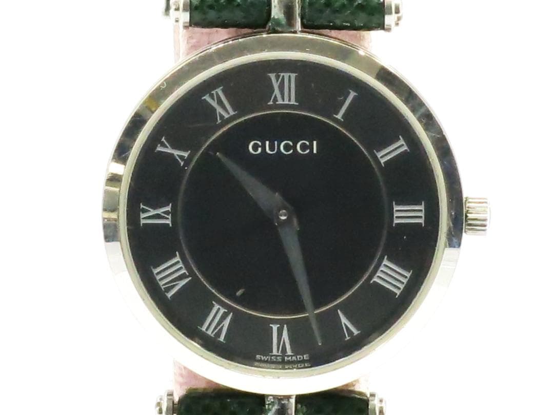 Gucci Quartz Watch with Black Side Shelly Strap, Non-Original Strap 1871 #QYKLAR