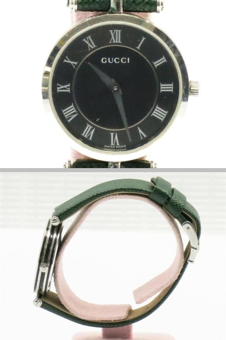 Gucci Quartz Watch with Black Side Shelly Strap, Non-Original Strap 1871 #QYKLAR