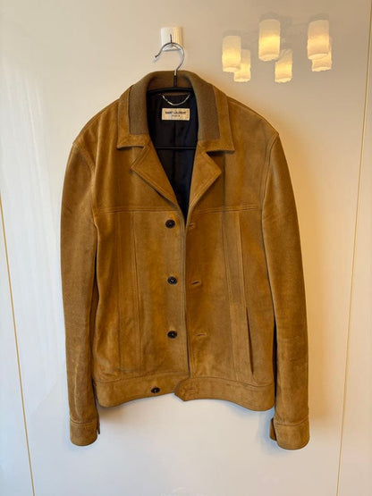 SAINT LAURENT Trapper Suede Leather Jacket 44 #PFL80P
