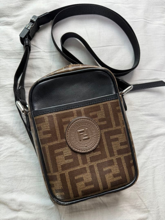 FENDI Shoulder Bag Brown Canvas/Leather #QY2CYP