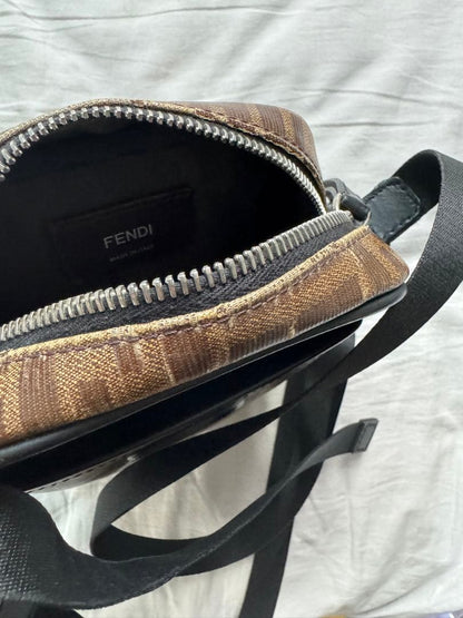 FENDI Shoulder Bag Brown Canvas/Leather #QY2CYP
